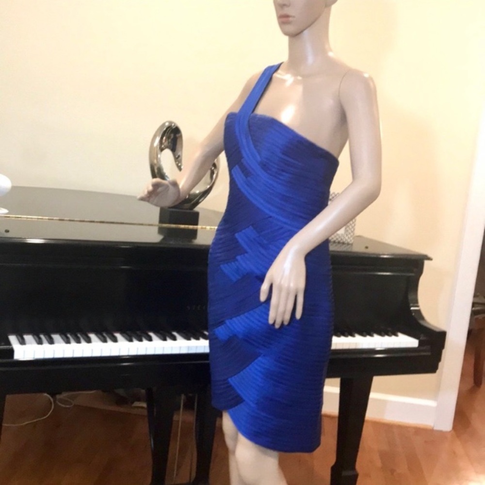 NWT BCBGMAXAZRIA bodycon one shoulder party holiday wedding cocktail dress - Picture 6 of 8